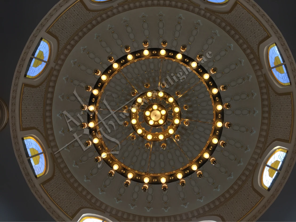 Hamad Rashi Hamad Al Khalili Mosque Antique Brass Chandeliers by Art Light