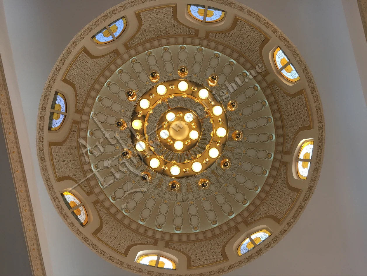 Hamad Rashi Hamad Al Khalili Mosque Antique Brass Chandeliers by Art Light