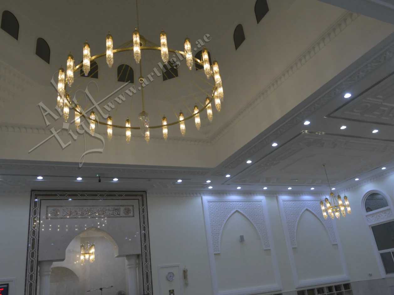 Al Shanqeet Mosque Crystal Brass Chandeliers by Art Light