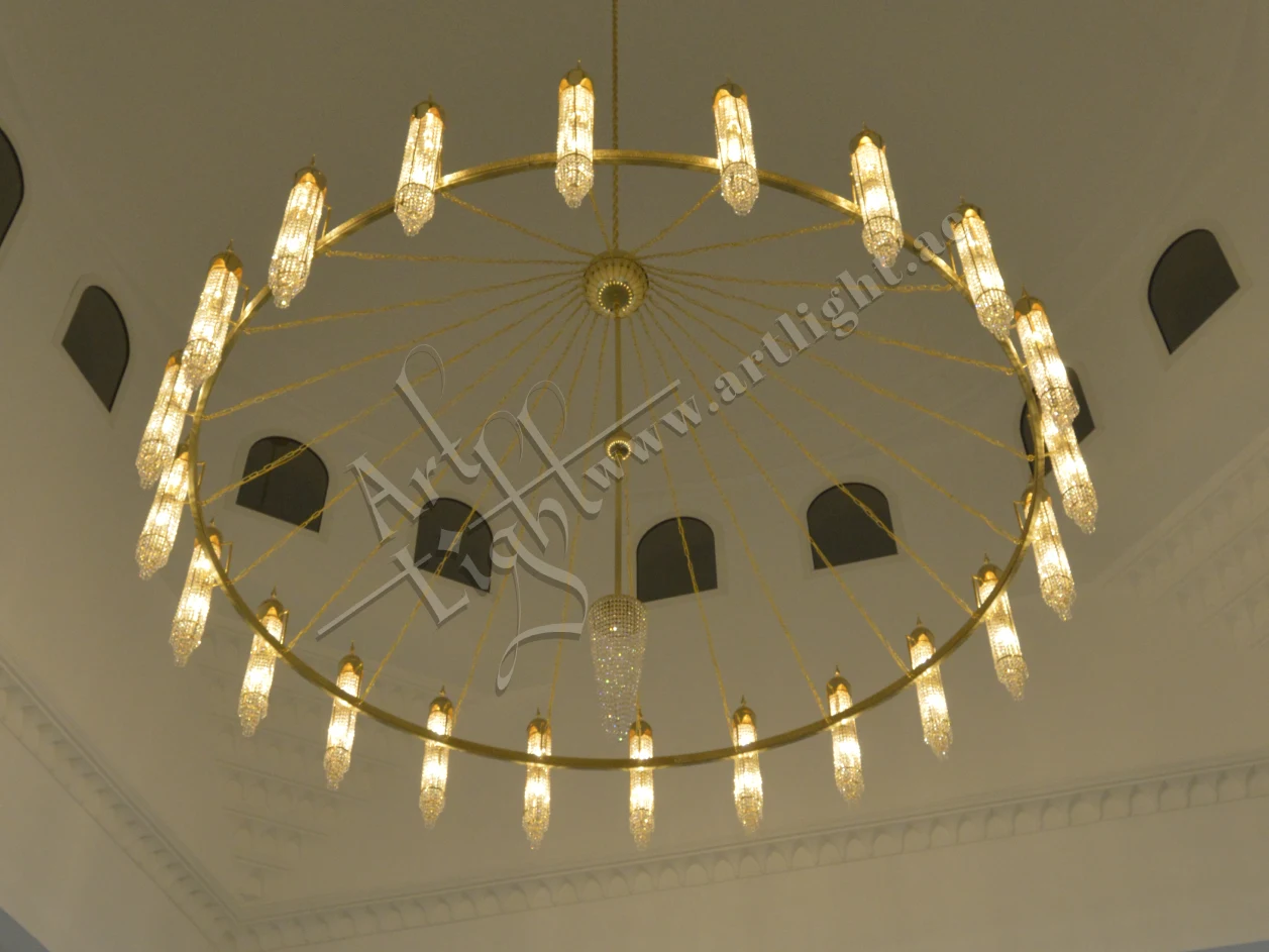 Al Shanqeet Mosque Crystal Brass Chandeliers by Art Light