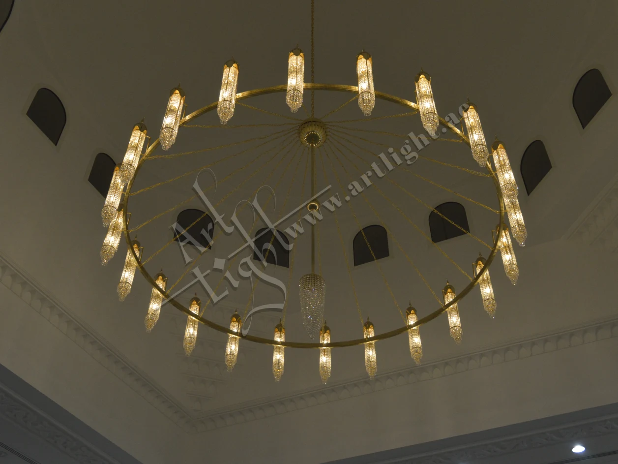 Al Shanqeet Mosque Crystal Brass Chandeliers by Art Light