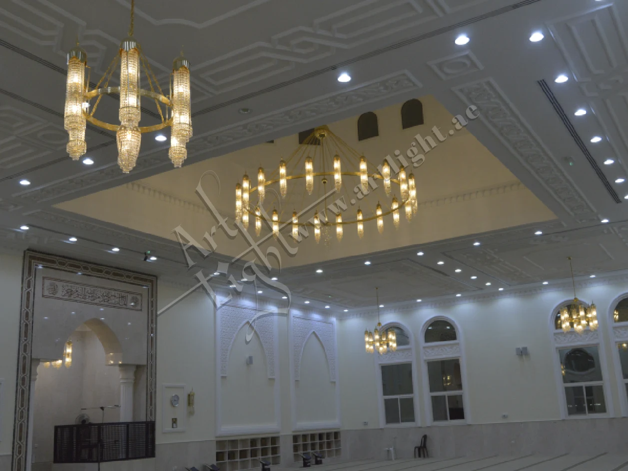 Al Shanqeet Mosque Crystal Brass Chandeliers by Art Light