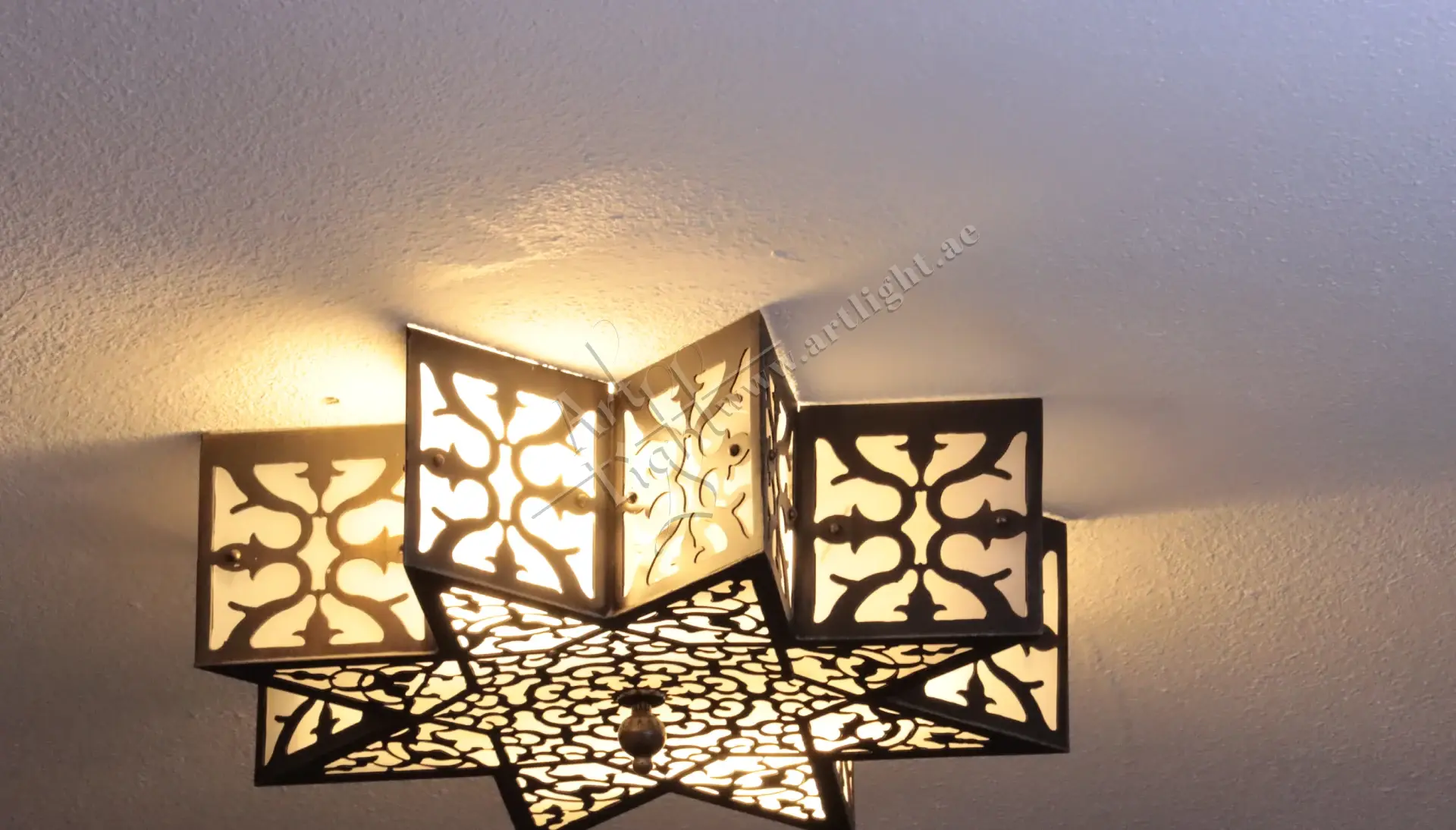 Brass Ceiling light by Artlight in a Private Villa in Sharjah