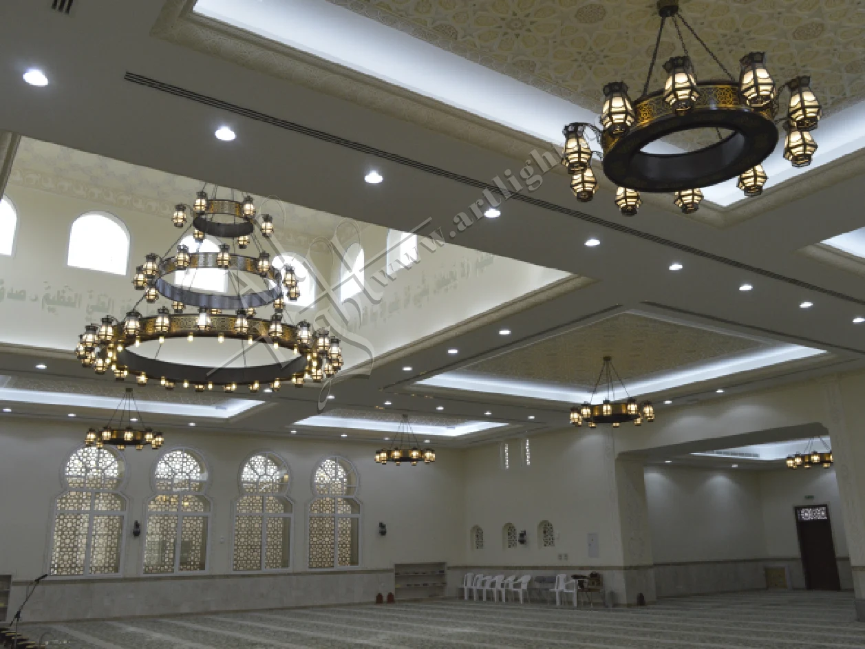 Hamad Suhail Mubarak Alketbi Mosque Al Ain - Brass Chandeliers by Art Light