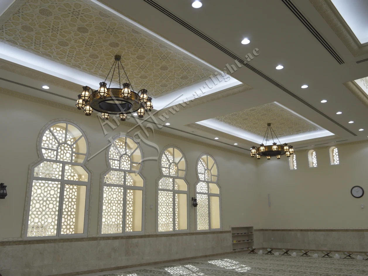 Hamad Suhail Mubarak Alketbi Mosque Al Ain - Brass Chandeliers by Art Light